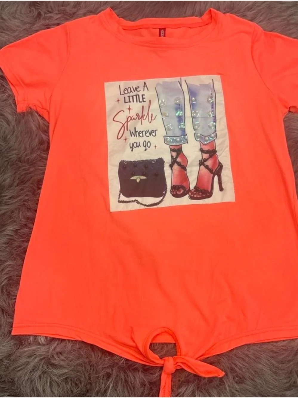 Jordan Neon Coral Graphic Tie-Front Tee
